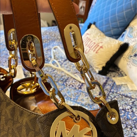 MK bag, brown, gold accents medium size - Picture 3 of 7